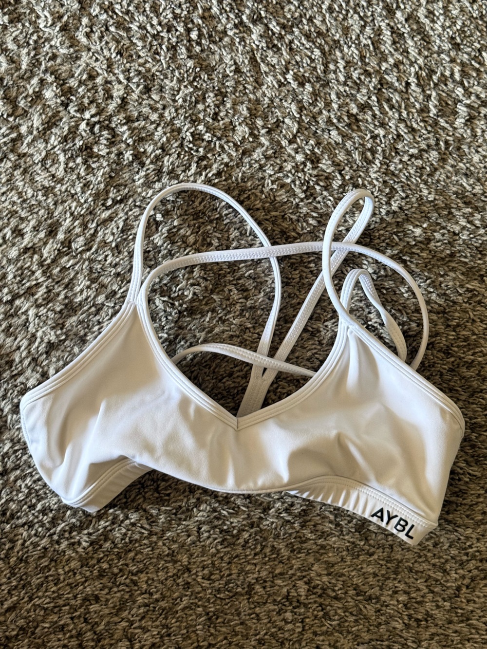 AYBL White Strappy Sports Bra